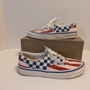 Vans Era 95 Red Stripe Blue Check Skateboarding Sneakers Size 6 Men, 7.5 Women